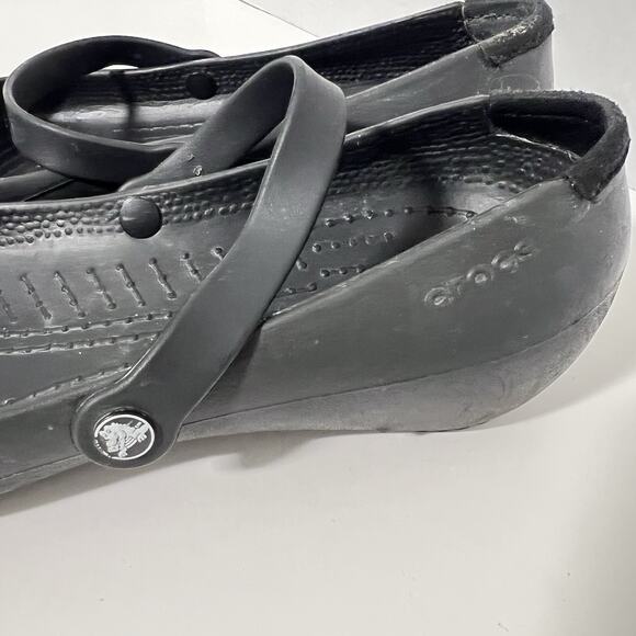 Crocs Alice Work Mary Jane Ballet Flats Women's Size 9 Black Comfort Shoes - Picture 9 of 13